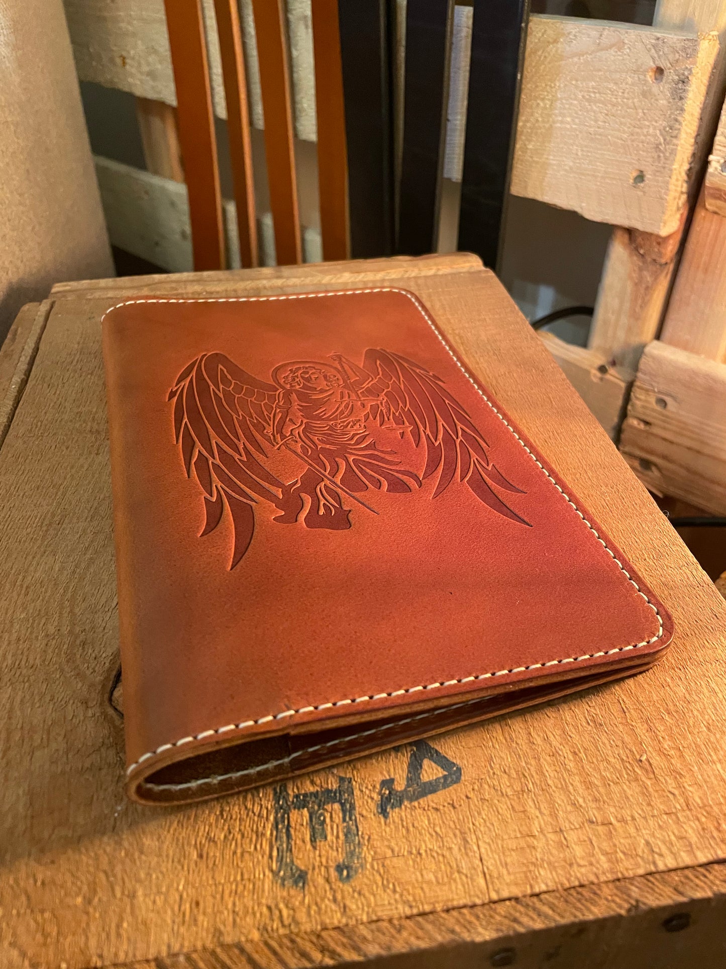 St. Michael Leather Journal Cover